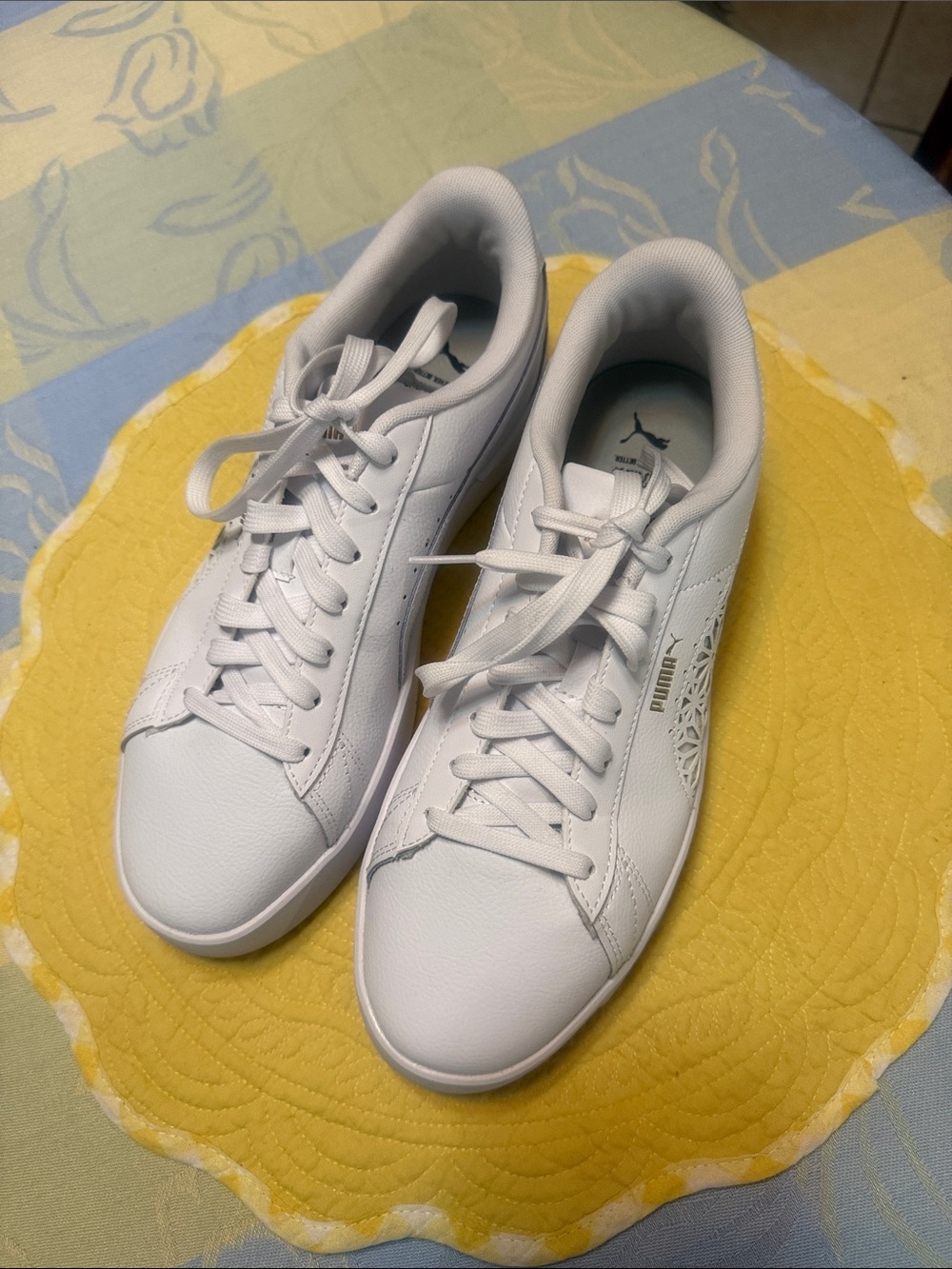 Puma White Low-Top Leather Sneakers